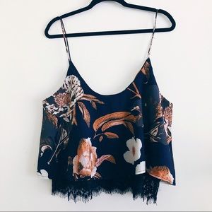 Floral skinny strap top